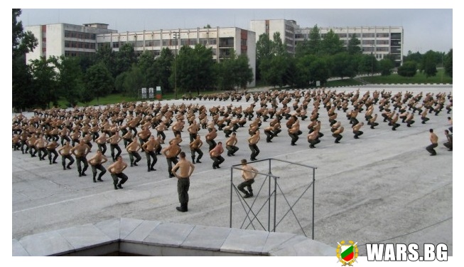 Физзарядка в Българско поделение през 80-те